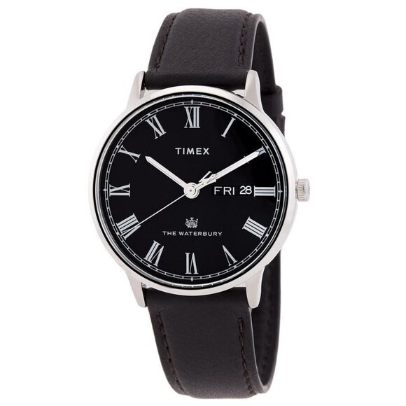 NWT Authentic Timex Waterbury Quartz Black Dial Men's Watch - Picture 1 of 3